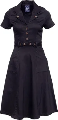 Produktbild von Queen Kerosin Mittellanges Kleid Damen Workwear Dress schwarz XXL
