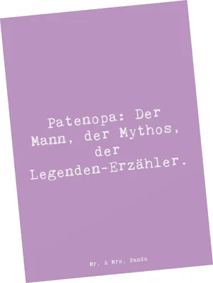 Produktbild von Mr. & Mrs. Panda Postkarte Spruch Patenopa Legende - Lavendeltraum - Geschenk, herzerwärmende Sprüche, Geschichten, Liebe, Postkarten, Grußkarte, Legenden Erzähler