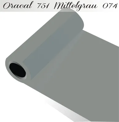 Produktbild von Oracal 751 - Orafol Folie 5m (Laufmeter) freie Farbwahl 118 glänzende Farben - glanz in 4 Größen, 126 cm Folienhöhe mittelgrau - 074