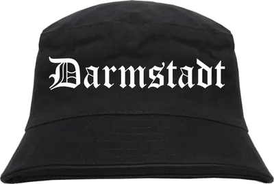 Produktbild von Darmstadt Fischerhut - Altdeutsch - bedruckt - Bucket Hat Anglerhut Hut L/XL Schwarz