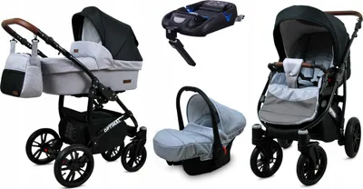 Obrázek produktu pro BabyLux® Optimal | Kocárek 4v1 Set | Silver Flex Black | Kombinovaný kocárek | Sada kocárku