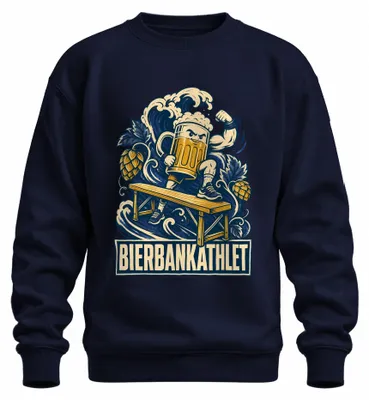 Zdjęcie produktu dla Koszulka sportowa z motywem "Bierbankathlet", koszulka z motywem "piwa", koszulka imprezowa, koszulka w tradycyjnym stylu, spodnie skórzane, bluza, sweter, kolor: granatowy, rozmiar: 3XL