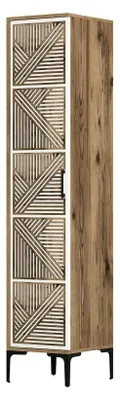Produktbild von 1-Tür MehrzweckschrankDnuytinc, Multifunktionale Möbel, Schuhschrank, Besenschrank, 48x40h201 cm, Walnuss und Weiß