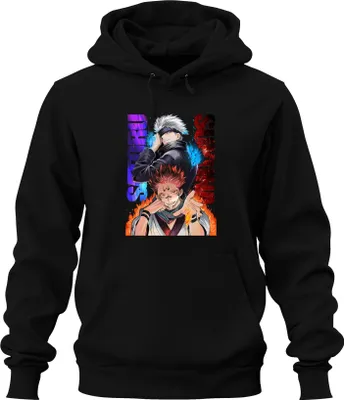 Produktbild von Jujutsu Kaisen Gojo Satoru Sukuna Flammen Augenbinde Hoodie Kapuzenpullover, Schwarz, M
