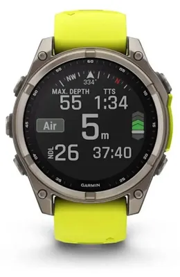 Produktbild von Garmin Fenix 8 Multisportuhr, 47mm, Sapphire Solar Edition, yellow/grey