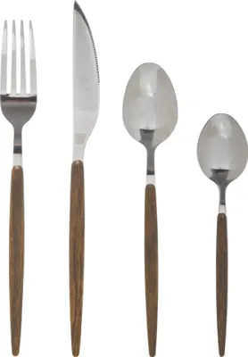 Image de Set de couverts AMAZONIE, 24 éléments, avec manche en bois
