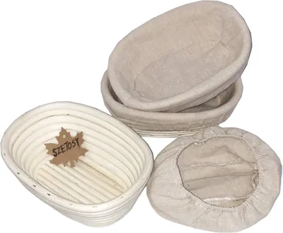 Obrázok produktu pre Ošatka na chlieb 3 kusy, 21 x 15 x 8 cm oválna, ratan, pre chlebové cesto