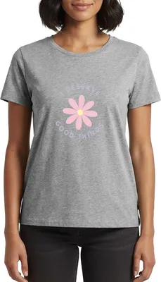 Produktbild von Spreadshirt I Deserve Good Things Statement Hippie Spruch Blumen Frauen Premium T-Shirt, XXL, Grau meliert