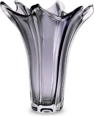 Produktbild von Casa Padrino Luxus Glas Vase Grau Ø 32 x H. 35 cm - Mundgeblasene Blumenvase - Deko Blumenvase - Deko Accessoires - Deko Glas Vasen - Luxus Accessoires