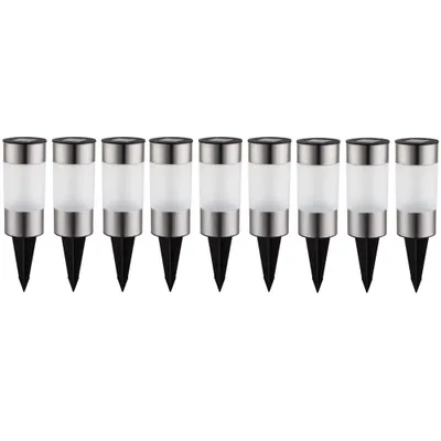Produktbild von 9er Set Solar-Steckleuchte, Edelstahl, H 23,5 cm
