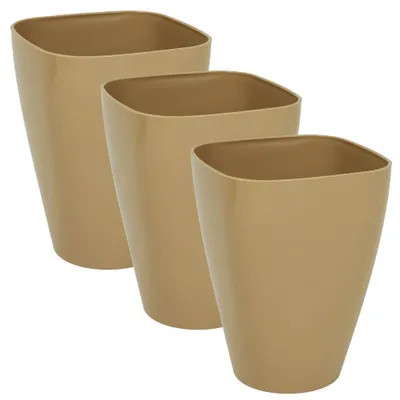 Produktbild von MePla - 3 Stück Kunststoff-Orchideentopf Quadrat ø 12 beige
