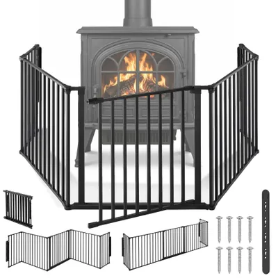 Produktbild von tectake® Kaminschutzgitter Agni aus Stahl inklusive Wandhalterung