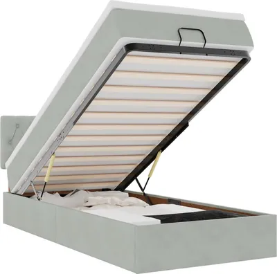 Obrázok produktu pre vidaXL Osmanská posteľ s matracom svetlosivá 90x190 cm zamat