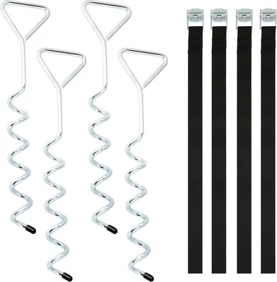 Obrázek produktu pro Jopassy ukotvení trampolíny do země, bezpečnostní sada pro ukotvení do země ocelová sada pro ukotvení do země pro trampolíny, houpačky, zahradní přístřešek, hrací věž, domek na hraní příslušenství k trampolínám