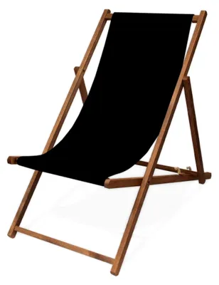 Produktbild von Liegestuhl, Holz, Schwarz ohne Armlehne mit dunkelbrauner Lasur, klappbar (Schwarz)