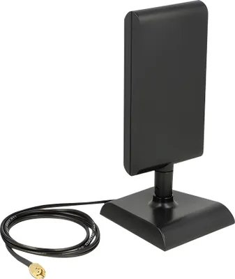 Produktbild von Delock WLAN 802,11 ac/a/h/b/g/n Antenne RP-SMA Stecker 6 - 9 dBi direktional mit magnetischem Standfuß und Anschlusskabe