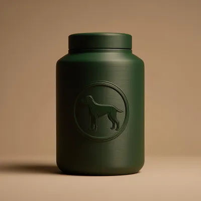 Image de Urne funéraire pour animaux de compagnie imprimée en 3D, avec motif de chien – Dimensions : 13 cm