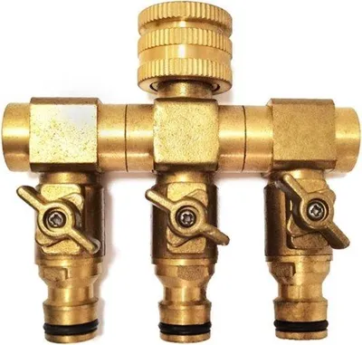 Image de Vanne à 3 voies, distributeur d'eau, filetage en laiton 3/4", pour tuyaux d'arrosage