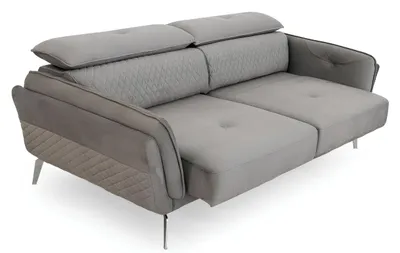 Produktbild von Graues Stoffsofa  Polstercouch Moderner Dreisitzer Textil Möbel