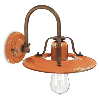 Produktbild von Wandlampe im industriellen Design aus Eisen und Keramik Country AP - Orange