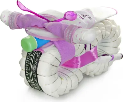 Produktbild von Windelmotorrad ROCKSTAR Windeltorte rosa