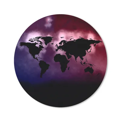 Produktbild von MuchoWow® Mauspad Mousepad Weltkarte - Aquarell - Rosa 40x40 cm - Mousepads - Maus Mat - Pad - Mausunterlage - Schreibtisch Accessoires