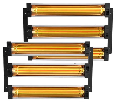 Obrázek produktu pro VEVOR lampa na vytvrzování barvy, rychleschnoucí, vytvrzování pro auto, infračervená barva, varná plocha, lampa na ohřev barvy 584 x 368 x 51 mm, 2 sady, 3000 W