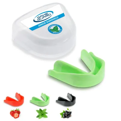 Produktbild von GameGuard Zahnschutz für Kinder – Mundschutz mit Geschmack (Grüne Minze) für Kampfsport, Hockey & Rugby – Einfach anpassbar – Mundschutz / Knirschersc
