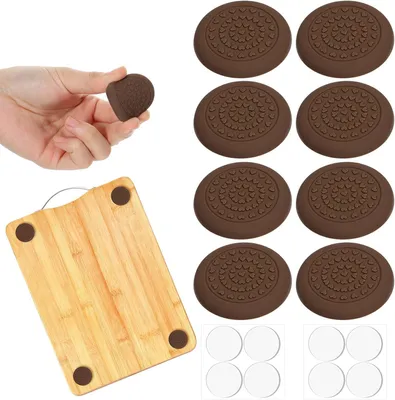 Produktbild von 8 Stück selbstklebende Gummifüße für rutschfeste Stabilisierung von Schneidebrettern und Möbeln