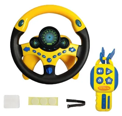 Obrázek produktu pro Hračkový volant pro děti s funkcí hudby a světel, s možností otáčení o 360°