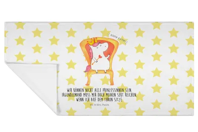 Produktbild von Mr. & Mrs. Panda Handtuch Einhorn Prinzessin - Weiß - Geschenk, Baumwollhandtuch, Monat, gesichtshandtuch, frottierhandtuch, Flauschtuch, Unicorn, Geburtstag, 50x100