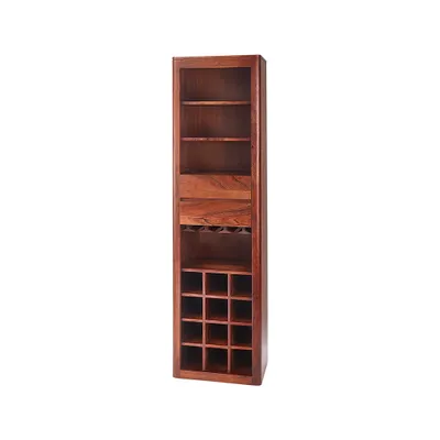 Produktbild von Kobolo Weinregal Weinschrank MASSIVE- Akazienholz - 50x36x180cm - Wohnzimmer Esszimmer Hochschrank Schrank Regal Zuhause Einrichtung Home Deko Zuhause