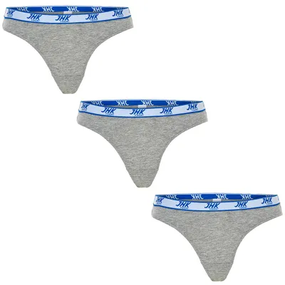 Image de JHK - String pour femmes, chiné (lot de 3) LT4944 (XXL) (gris chiné)