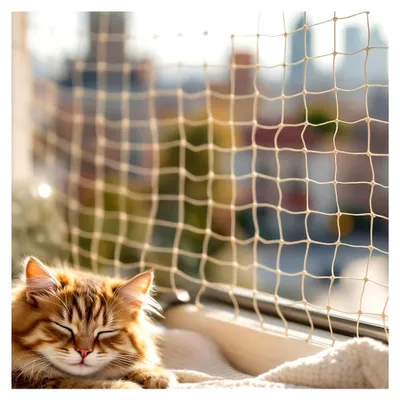 Produktbild von Hochfestes Katzenschutznetz für Balkon und Fenster - 8 x 3 m - Universelles Schutznetz in Weiß ohne Sichteinschränkung
