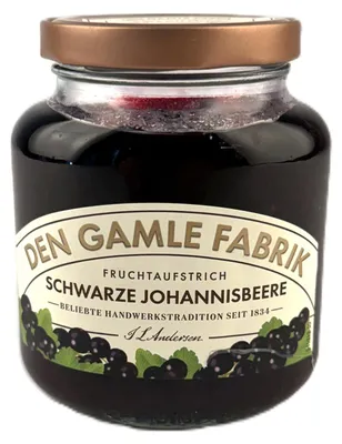 Zdjęcie produktu dla Dżem z czarnej porzeczki „Den gamle Fabrik” 380 g