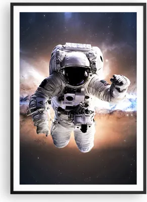 Produktbild von Gerahmtes Poster - Schwarzer Rahmen - Astronaut Erde Raum - 70x100 cm - Wand Bild - Wanddeko - Wandbilder - Kunstposter - Wandposter - Bilderrahmen - Bilder - Kunstdruck - Wandbild - P2BPA70x100-2848