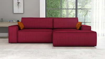 Produktbild von Ecksofa TOR mit Schlaffunktion. Farbe: Red.