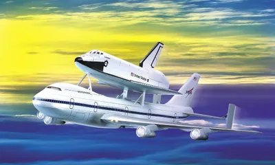 Produktbild von Modellbausatz Weltraum 12708 – 1/288 SHUTTLE & 747 CARRIER (1:288)