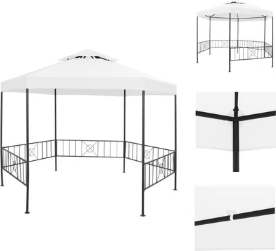 Zdjęcie produktu dla vidaXL Pawilon ogrodowy 323x275x265 cm biały 180 g/m² - Pawilony i namioty imprezowe