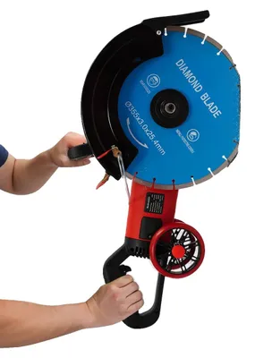 Productafbeelding van Elektrische betonsnijder, stofvrij gebruik, duurzame constructie, blauw