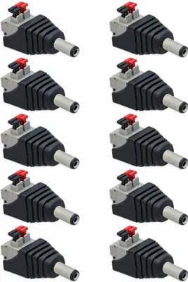 Produktbild von 10x DC Hohlstecker 5,5mm >2,1mm auf Terminal Block 2-Pin Stecker Adapter Druckklemme