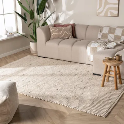 Produktbild von Volero - Wollteppich - Feline Weiß Meliert - 80x150 cm - Wohnzimmer, Esszimmer, Schlafzimmer - Klassik, Ländlich, Modern, Skandinavisch