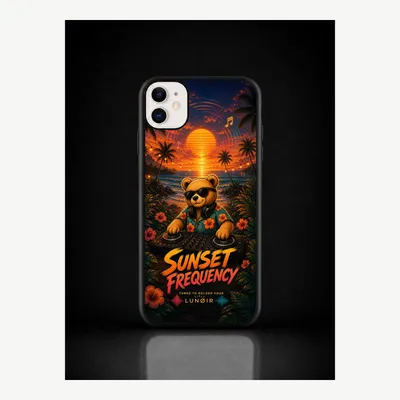 Productafbeelding van iPhone 11 hoesje, telefoonhoesje, beschermhoesje, case met zonsondergangmotief – LUNØIR ©