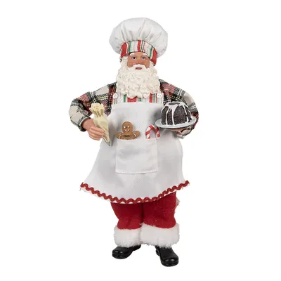 Immagine prodotto di Clayre & Eef decorazione natalizia figura Babbo Natale 28 cm plastica bianca