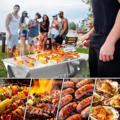 Produktbild von Tragbare Camping Feuerstelle - Edelstahl - Zusammenklappbar