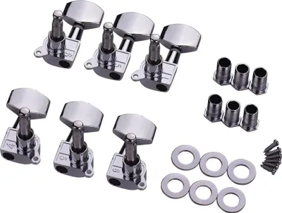 Image de 6 mécaniques 3L3R entièrement fermées pour cordes de guitare, mécaniques pour guitare folk