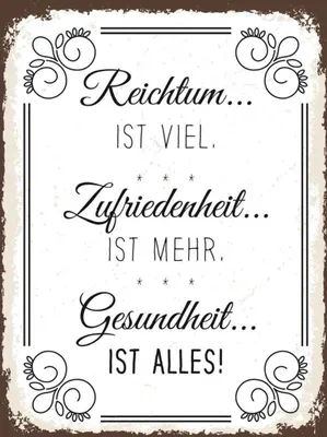 Produktbild von vianmo Holzschild 40x30 cm Reichtum viel Zufriedenheit mehr Spruch Zitat