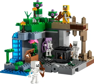 Produktbild von LEGO 21189 Minecraft Das Skelettverlies, Set mit Höhlen, Skelettfiguren, feindlichen Kreaturen und Zubehör, Spielzeug für Kinder