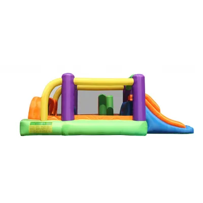 Image de Happy Hop Obstacle course grand château gonflable avec obstacles, tunnel et toboggan. Happy Hop