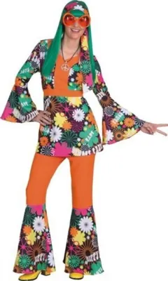 Produktbild von O9681-48-50 Hippie Kostüm Anzug Flowerpowerkostüm Partykostüm Gr.48-50